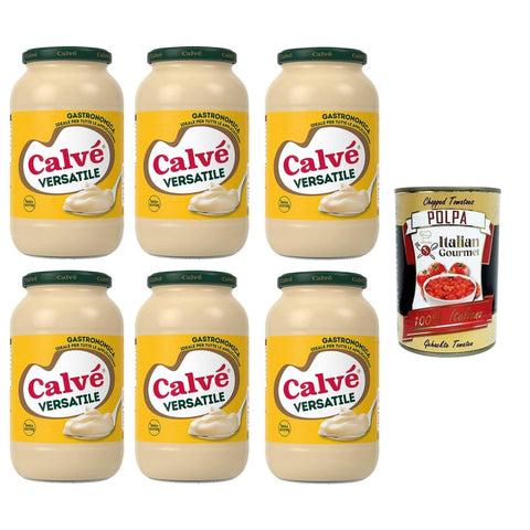 Calvè Maionese Mayonnaise Calvè Maionese Versatile glutenfreie gastronomische Mayonnaise 6x825 ml italienisch Original + kostenlos Polpa 400 g 8032804040014