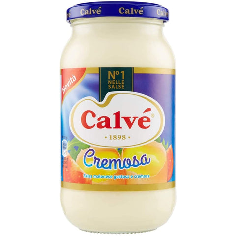 Calvè Mayonnaise Calvè Calve Calvè Cremosa Mayonnaise mayo classic Fritessoße Soße Sauce glass 439 ml 6x italienisch Original 8712100840715