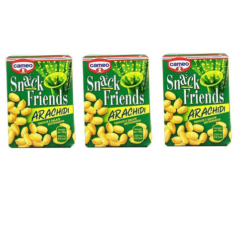 Cameo Snack Friends Arachidi Tostate e Salate Peanuts Geröstete und Gesalzene Erdnüsse Vakuumverpackung 40 g italienisch Original