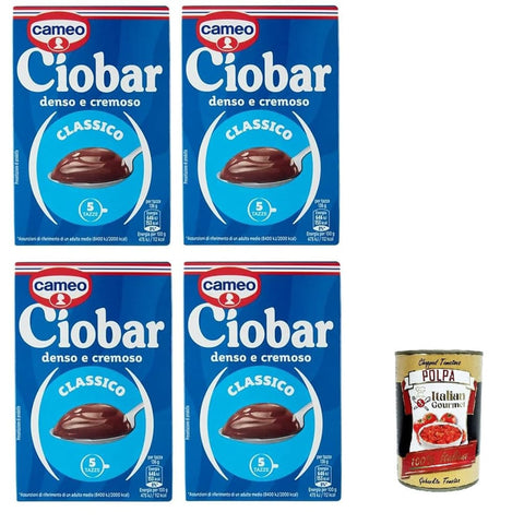 Cameo Kakao & Heiße Schokolade Cameo Ciobar Classico - Pulver Zubereitung für Heiße Schokolade Hot Chocolate 4x125 g Packung, jede Packung enthält 5 Beutel à 25 g italienisch Original 8003000024917