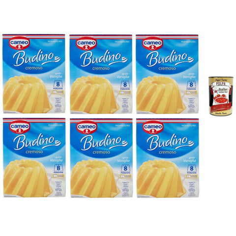Cameo Pudding- & Dessertpulver Cameo Cremige Pudding Mix mit Vanilla geschmack, einfach zuzubereitendes Dessert, Die Packung enthält 2 Beutel mit je 4 Portionen für insgesamt 8 Portionen, 6x 130 g italienisch Original 8032804040014
