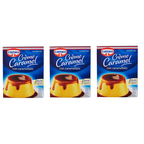 Cameo Preparato per Crème Caramel con caramellato Zubereitet für Crème Caramel Für Desserts zubereitet 3x 200g Original italienisch