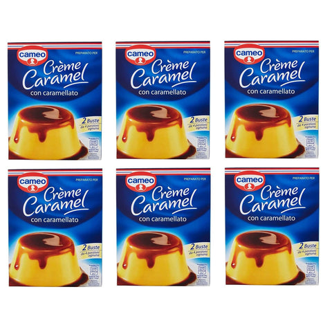 Cameo Preparato per Crème Caramel con caramellato Zubereitet für Crème Caramel Für Desserts zubereitet 6x200g Original italienisch Gebäck