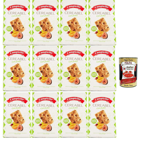 Campiello Cereabel biscotti frollini ai cereali con frutta senza olio di palma Cereabel Müsli Mürbteigkekse mit Früchten ohne Palmöl 12x220 gr italienisch Original