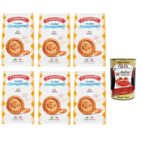 Campiello Snack Kuchen & Backwaren Campiello il Frollino del Buongiorno con Uova Keks Shortbread mit Eiern cookies with eggs 6x 350 g italienisch Original 8000590113212