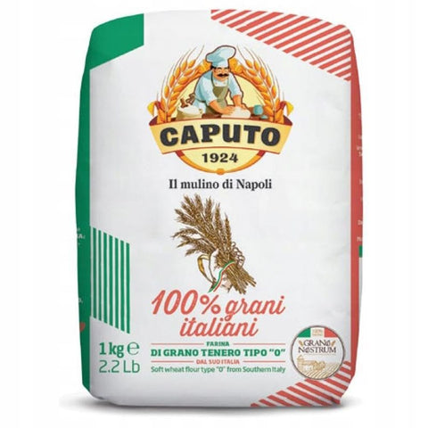 Caputo Teffmehl Caputo Farina Molino 100% grani italiani, Mehltyp "0" Pizzamehl Pizza Mehl 1kg Mit 100% italienischen Körnern 10x Original italienisch inkl. Italian Gourmet Polpa 400g 8014601150608