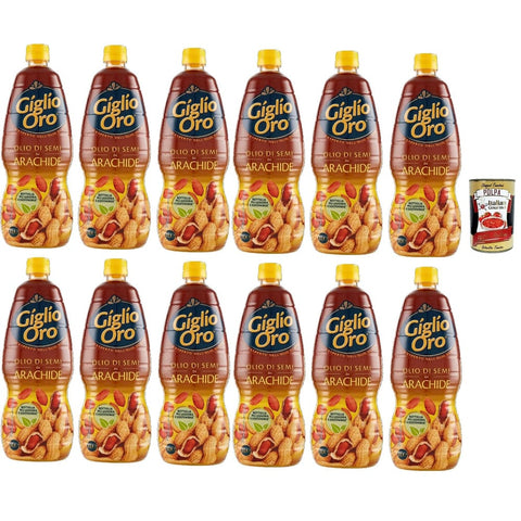 Carapelli Öl Carapelli Giglio Oro Olio di Semi di Arachide Erdnussöl Speiseöl Frittieröl 100% Italienisches Öl 12x 1 Lt italienisch Original 8002470000193