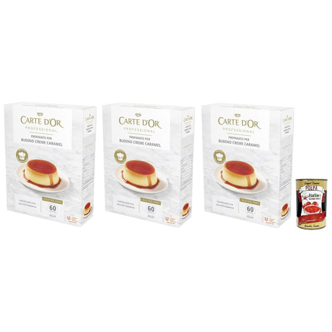 Carte d'Or Pudding- & Dessertpulver Carte d'Or Carte d’Or Professional Preparato per Budino Creme Caramel Pulvermischung für Creme Karamell Pudding 3x 800g italienisch Original 8032804040014