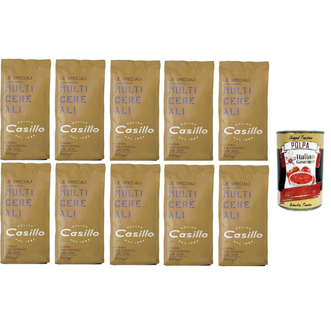 Casillo Teffmehl Casillo Le Speciali Farina Multicereali con Semi Mehrkornmehl mit Samen 10x500 gr Teffmehl italienisch Original 8032804040014
