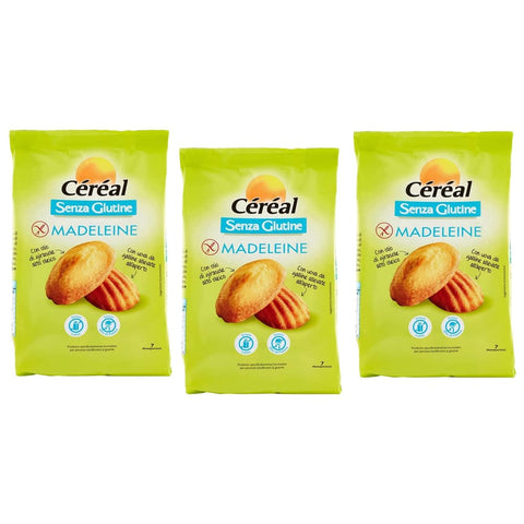 Céréal Kekse Céréal Madeleine Senza Glutine Süßer Snack Glutenfrei 200g Beutel OHNE Palmöl Ohne Milch 3x Original italienisch 3175681075382