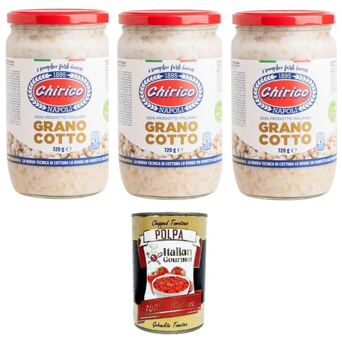 Chirico Weizen Chirico Grano Cotto per pastiera Napoletana gekochter Weizen für neapolitanische Pastiera 3x720gr italienisch Original 8034135420039