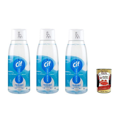 Cif Infinite Clean Tutto in 1 Sensitive Fiori di Loto & Sali Minerali RICARICA Mehrzweck-Oberflächenreiniger-Nachfüllpackung 3x590 ml 590 ml italienisch