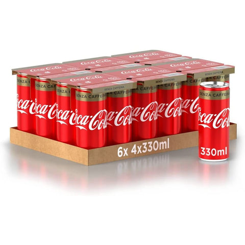 Coca-Cola Cola Coca-Cola Coca Cola Senza Caffeina dosen kohlensäurehaltiges Getränk Koks Ohne Koffein Softdrink kaffeinfrei 330 ml 24x italienisch Original 5449000241153