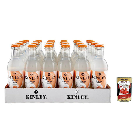 Kinley Ginger Beer, 12x 200 ml Glasflaschen, Ingwerbier ausgezeichnet für Mixologie, für erfrischende Getränke, recycelbare Glasflasche, nicht -alkoholisches Getränk + Italian Gourmet polpa 400g SONDERANGEBOT