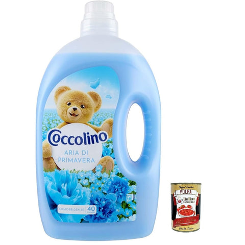 Coccolino Flüssiger Weichspüler Coccolino Ammorbidente, Weichspüler verdünnt Frühlingsluft, 3 Liter Original italienisch inkl. Italian Gourmet Polpa 400g 8032804040014