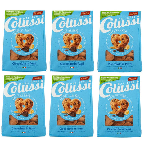 Colussi Kekse Colussi Biscotti Frollino con Cioccolato in Pezzi Butterkekse mit Schokoladenstückchen Kekse 300 g 6x italienisch Original 8002590075293
