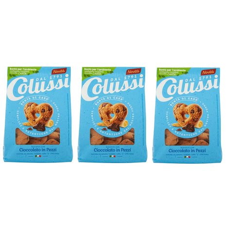 Colussi Kekse Colussi Biscotti Frollino con Cioccolato in Pezzi Butterkekse mit Schokoladenstückchen Kekse Biscuits 300 g italienisch Original 8002590075293