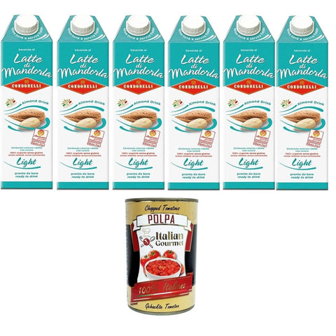 Condorelli Bevanda di Mandel Condorelli Bevanda di Mandorla Light Leichte almond drink, Erfrischendes Mandelgetränk, soft drink 6x1lt Original italienisch inkl. Italian Gourmet Polpa 400g 8032804040014
