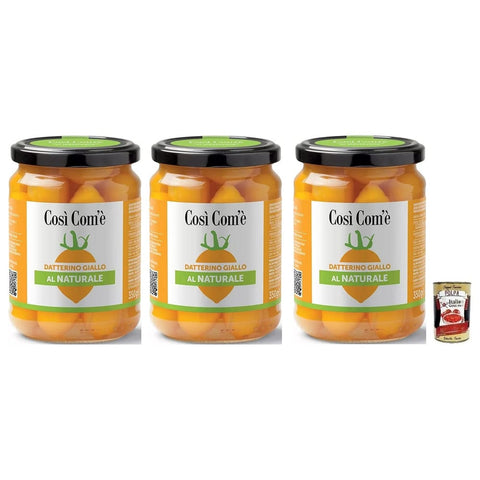 Cosi Com'è Gemüse Cosi Com'è Datterino Giallo al Naturale,Natürliche Gelbe Datterino Tomate,Italienische Tomaten,350 g Glas italienisch Original 8017995100402