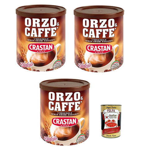 Crastan Orzo & Caffè, Preparato Solubile, Gerste und Kaffee, Löslich vorbereitet, Gerste Getreidekaffee Kaffee 3x 120 g italienisch Original