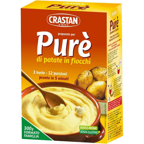Crastan Kartoffelgerichte Crastan purè di patate Kartoffelpüree ohne Palmöl Kartoffel 225 g püree 3x Original italienisch 8007100060059