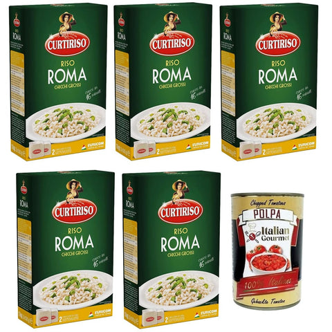 Curtiriso Reis Curtiriso Riso Roma 100% Reis Ideal für weiche Risottos Reis mit Sauce und Timbales Kochzeit 16 Minuten 5x 1Kg italienisch Original 8017759011302