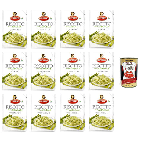 Curtiriso Risotto Reisgerichte Curtiriso Risotto agli Asparagi Spargelrisotto ist in 8 Minuten fertig 12x175 g italienisch Original Reis + kostenlos polpa 400 g 8032804040014