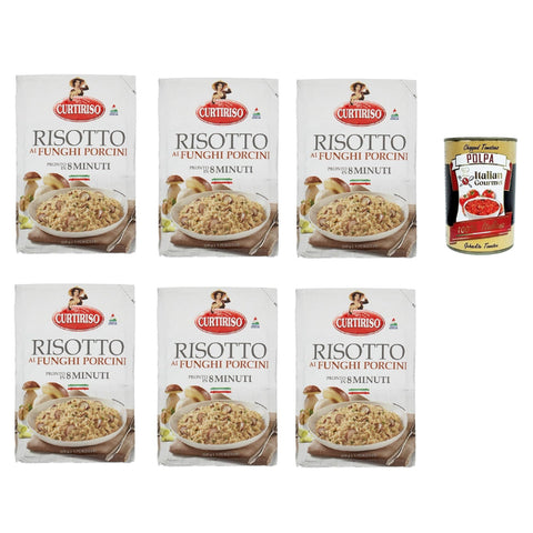 Curtiriso Risotto funghi porcini Risotto mit Porcini -Pilze fertiggerichte mit natürlichen Zutaten 100% italienischer Reis 6x175 g italienisch Original + kostenlos