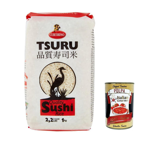 Curtiriso Tsuru Nudeln & Pasta Curtiriso Tsuru riso per sushi Reis Sushireis Sushi Rice aus 1 Kg 3x italienisch Original + kostenlos polpa 400 g 8017759647013