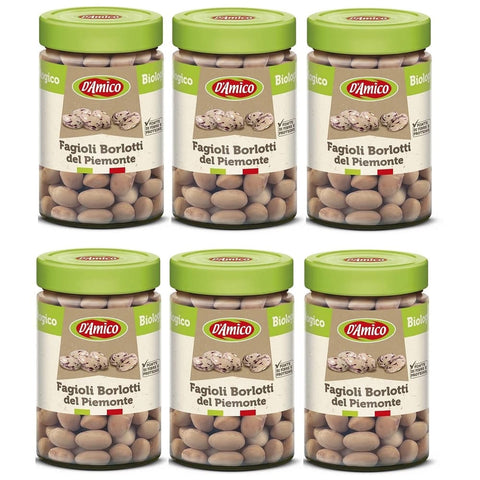 D'amico Gemüsegerichte D'amico Fagioli Borlotti del Piemonte Bio Bio-Borlotti-Bohnen aus dem Piemont Gekochte Bohnen erkunft 310 g 6x italienisch Original Gemüsegericht 8005695013160