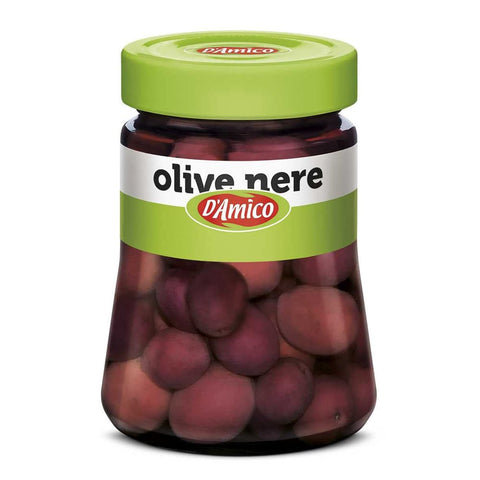D'amico Gemüsegerichte D'amico Olive Nere in Salamoia Schwarze Oliven in Salzlake 300g italienisch Original 8005695005059