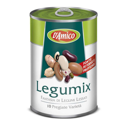 D'amico Hülsenfrüchte & Bohnen D'amico Legumix Fantasia di Legumi Lessati Gekochten Hülsenfrüchten 10 kostbare Sorten Quelle für Ballaststoffe und 24x 400g italienisch Original 8005695010275