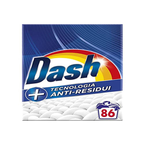 Dash Waschmittel in Pulverform, 86 Waschgänge, Anti - Rückstands - Technologie, entfernt Flecken, wirksam auch bei Kälte und in kurzen Zyklen Original italienisch