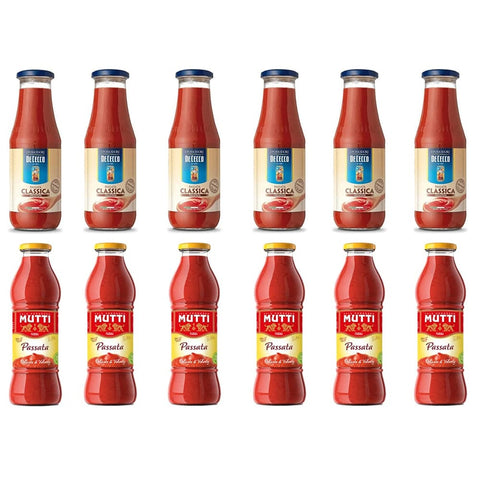 De Cecco Gemüse De Cecco Passata di Pomodoro Tomatenpaste Tomaten sauce 700 g + 6x Mutti Passata di Pomodoro 700 g italienisch Original 8001250009852