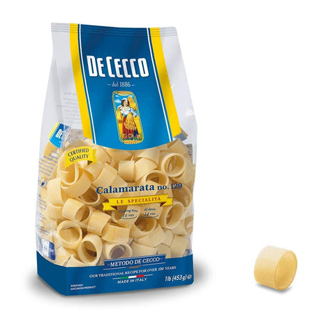 De Cecco Pasta 100% Italienisch Calamarata n° 129 Nudeln 500 g Internationale Nudeln Original