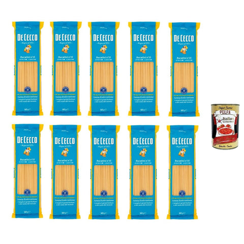 De Cecco Internationale Nudeln De Cecco Bucatini N°15 100% Italienisch Pasta Nudeln 10x 500g Original italienisch inkl. Italian Gourmet Polpa 400g 8001250120151