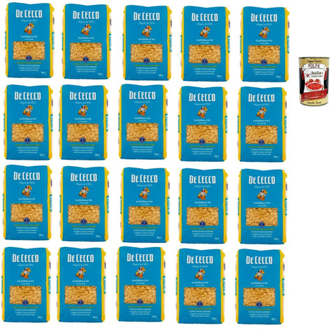 DE CECCO Internationale Nudeln DE CECCO Farfalline N°95, 100% Italienisch Pasta Nudeln 20x 500g Original italienisch inkl. Italian Gourmet Polpa 400g 8032804040014