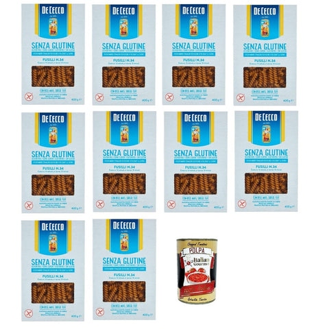 De Cecco Internationale Nudeln De Cecco Fusillii senza Glutine No.34 Glutenfrei 100% Pasta Nudeln gluten free 10x 400G italienisch Original 8001250014146