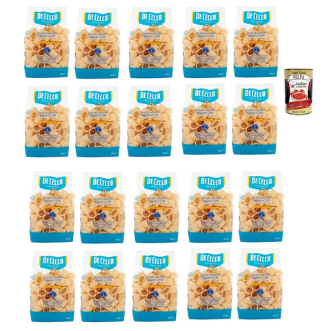 DE CECCO Internationale Nudeln DE CECCO Le Specialità Mezzi Paccheri Rigati N°230, 100% Italienisch Pasta Nudeln 20x 500g Original italienisch inkl. Italian Gourmet Polpa 400g 8032804040014