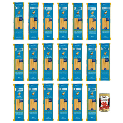 De Cecco Internationale Nudeln De Cecco Linguine Grandi N°407, 100% Italienisch Pasta Nudeln 20x 500g Original italienisch inkl. Italian Gourmet Polpa 400g 8001250012159