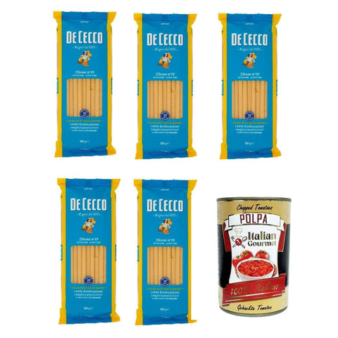 De Cecco Internationale Nudeln De Cecco Zitone N°19 100% Italienisch Pasta Nudeln 5x500 g italienisch Original + kostenlos Polpa 400 g 8001250120199
