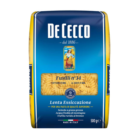 De Cecco 100% Fusilli n. 34 Nudeln 5x 500g Original italienisch