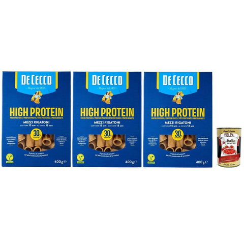 De Cecco Kurze Pasta De Cecco Mezzi rigatoni Nr. 26 High protein Hartweizennudeln 3 Packungen à Pasta aus 100% italienischem Hartweizen 400g italienisch Original 8001250019653