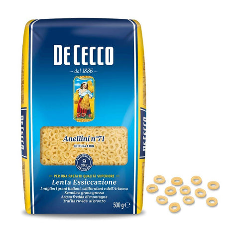 De Cecco Pasta 100% Anellini n° 71 kurze Pasta 500g Original italienisch