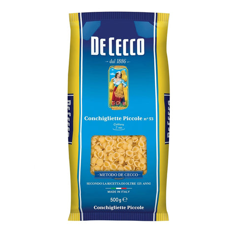 De Cecco Kurze Pasta De Cecco Pasta De Cecco 100% Conchigliette Piccole n. 53 Nudeln 10x 500g italienisch Original 8001250120533