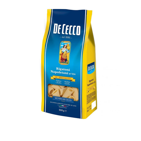 De Cecco Kurze Pasta De Cecco Pasta De Cecco 100% Italienisch Rigatoni Napoletani n 124 Nudeln 500 g 10x italienisch Original 8001250121240