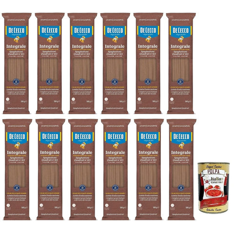 De Cecco Kurze Pasta De Cecco Speghettoni Quadrati Integrali N°413 Hartweizengrieß Pasta Vollkornnudeln Weizen Packung 12x 500g italienisch Original 8001250008831
