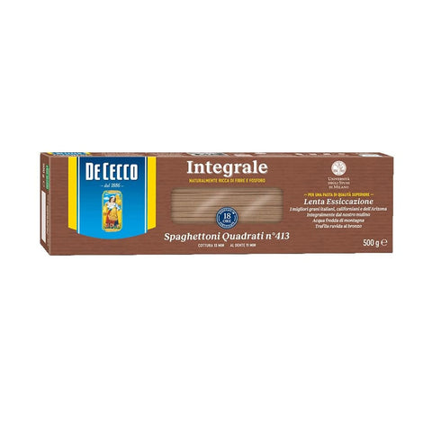 De Cecco Längliche Pasta De Cecco INTEGRIERTE QUADRATISCHE SPAGHETTI N 413 GR500 italienisch Original 8001250008831