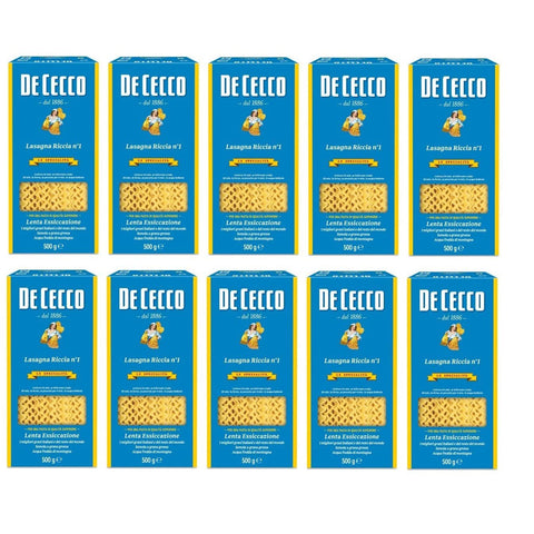 De Cecco Pasta 100% Lasagna larga Doppia riccia n 1 Nudeln 10x500g Original italienisch
