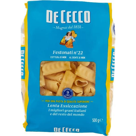 De Cecco Pasta 100 % italienische Festonati Nr. 22 Pasta 500 g Nudelgerichte italienisch Original